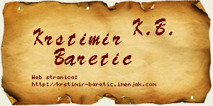 Krstimir Baretić vizit kartica